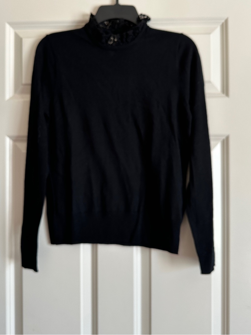 J. Crew Tippi sweater with lace collar detail